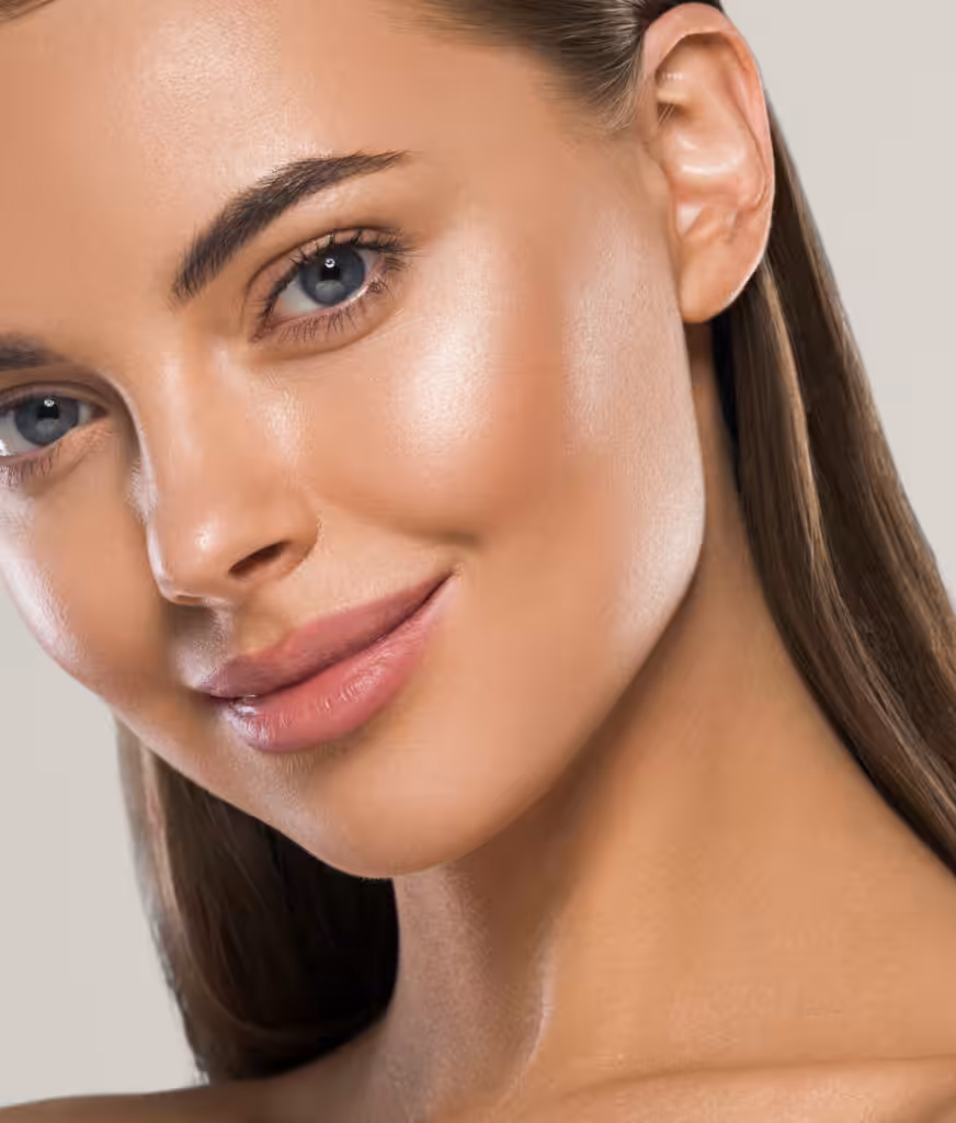 Closeup on woman's face