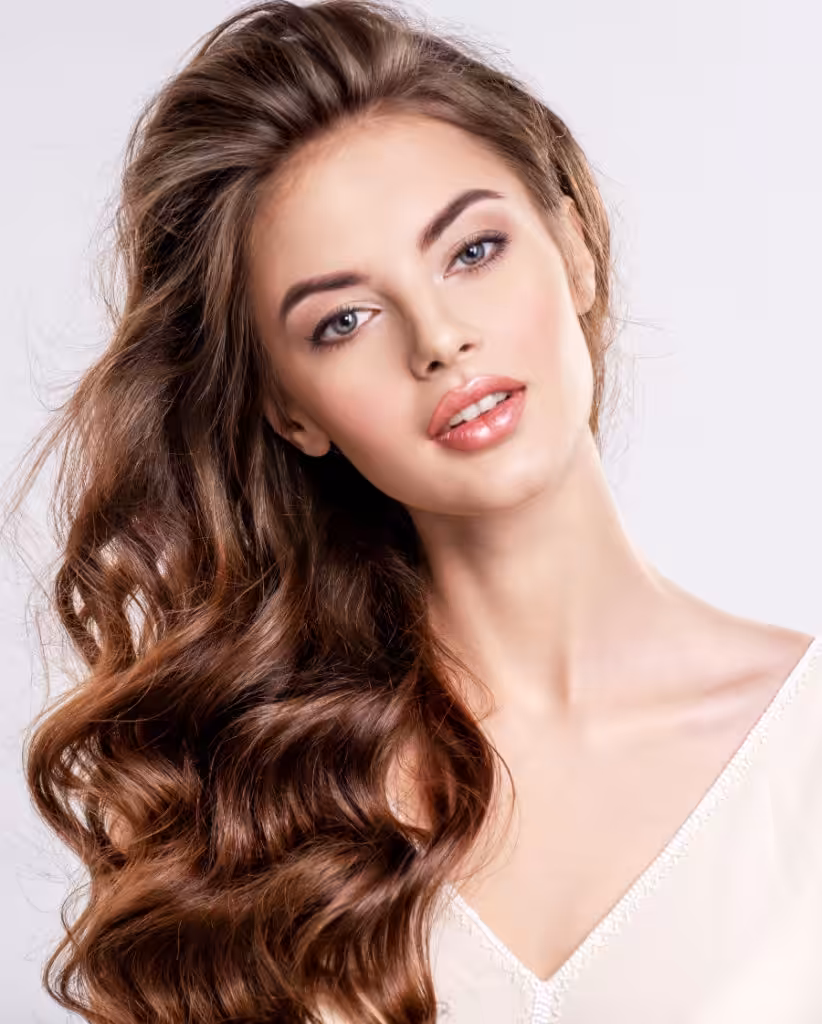 Brunette woman in white top