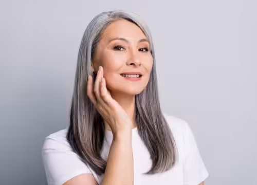 Older woman with gray hair