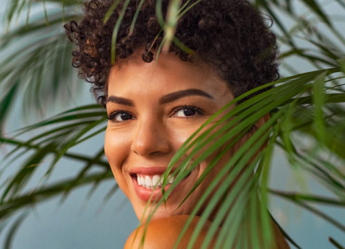 Smiling woman with great skin