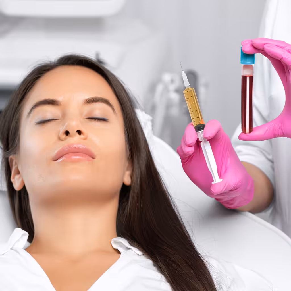 Woman receiving a PRP treatment